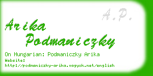 arika podmaniczky business card